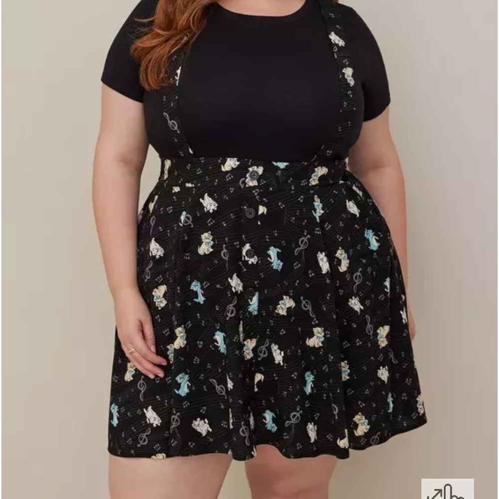 🎊Disney The Aristocats Mini Skirtall - Challis Black